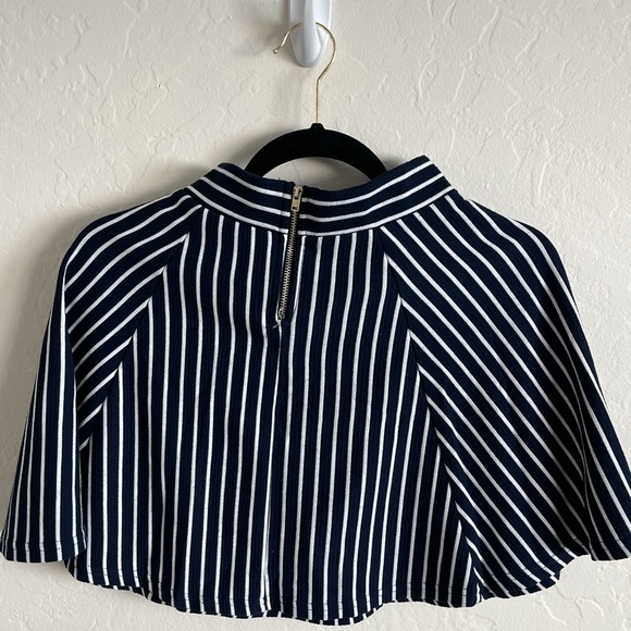 Navy Blue Stripped Skirt - Picture 3 of 5